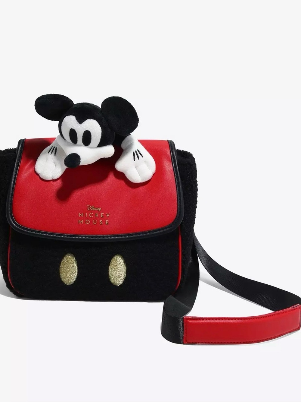 Disney Mickey Mouse Plush Sherpa Convertible Mini Backpack - Picture 6 of 8